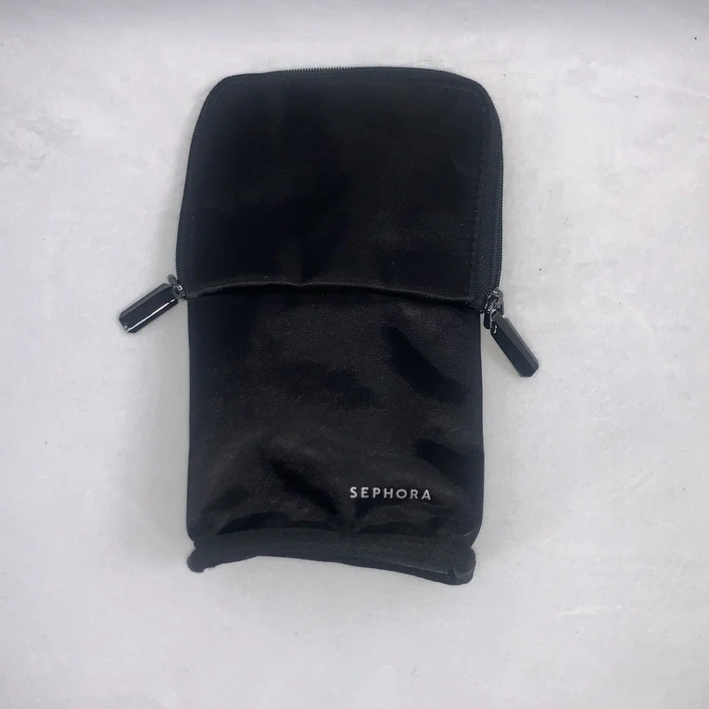 Sephora Makeup Brush Bag Black with Iridescent Interior Stand Up Carrying Case